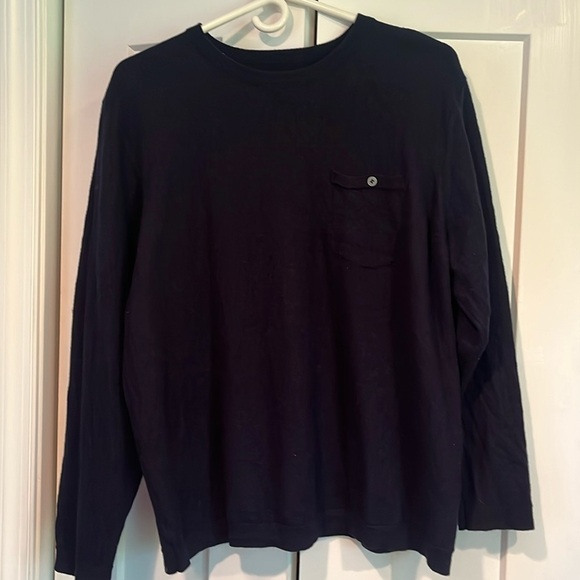 Outerknown Merino Wool Pocket Crew Neck Sweater Blue Men's Size XXL Navy - Picture 1 of 7